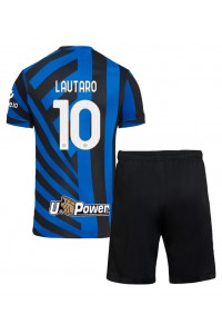 Inter Milan Lautaro Martinez #10 Babyklær Hjemme Fotballdrakt til barn 2024-25 Korte ermer (+ Korte bukser)